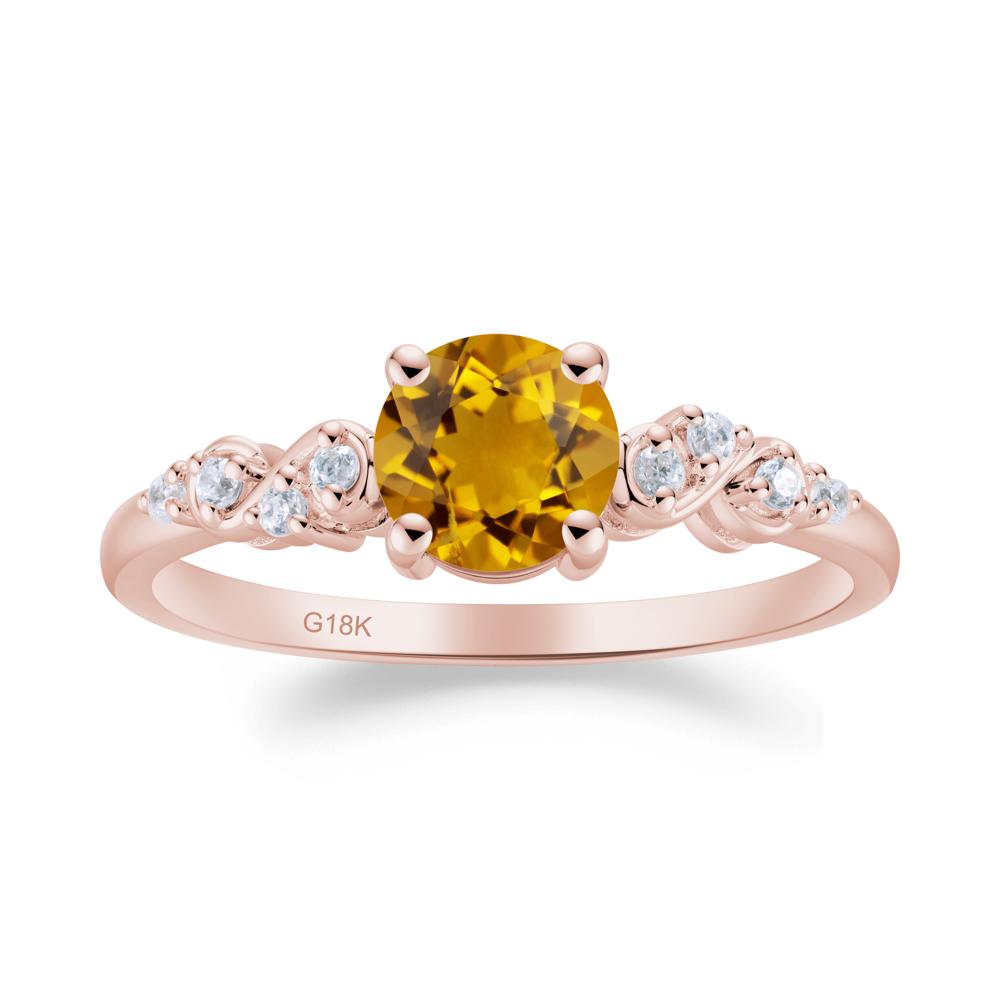 Simple Round Citrine Infinity Ring - LUO Jewelry #metal_18k rose gold