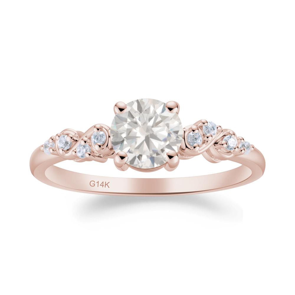 Simple Round Cubic Zirconia Infinity Ring - LUO Jewelry #metal_14k rose gold