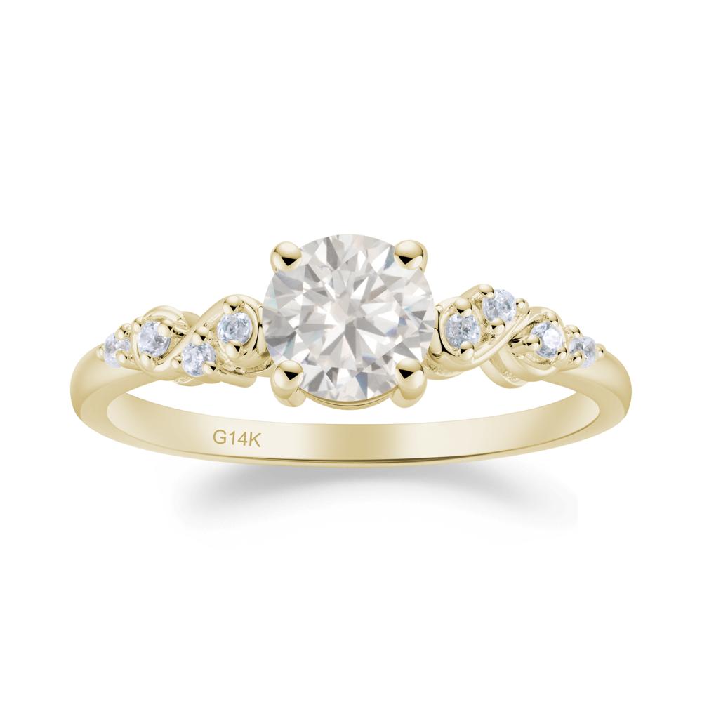 Simple Round Cubic Zirconia Infinity Ring - LUO Jewelry #metal_14k yellow gold
