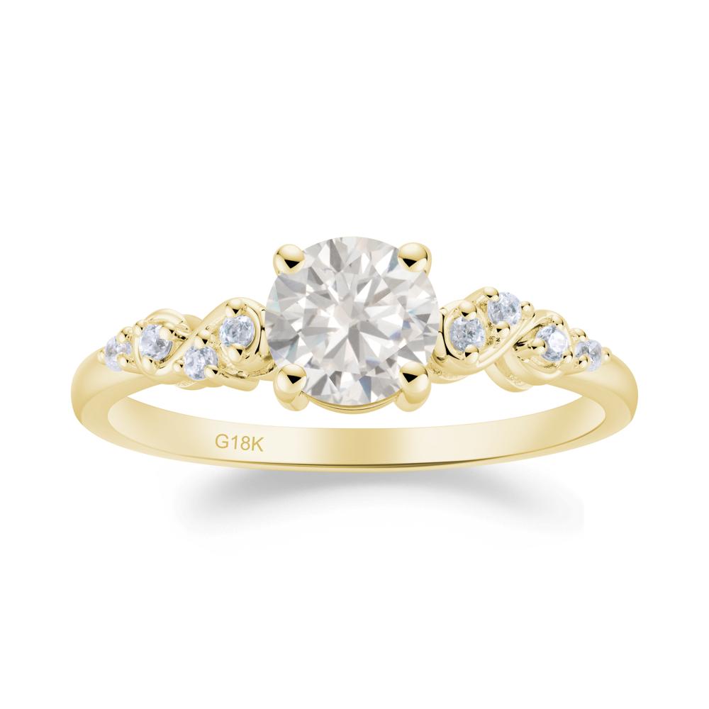 Simple Round Cubic Zirconia Infinity Ring - LUO Jewelry #metal_18k yellow gold