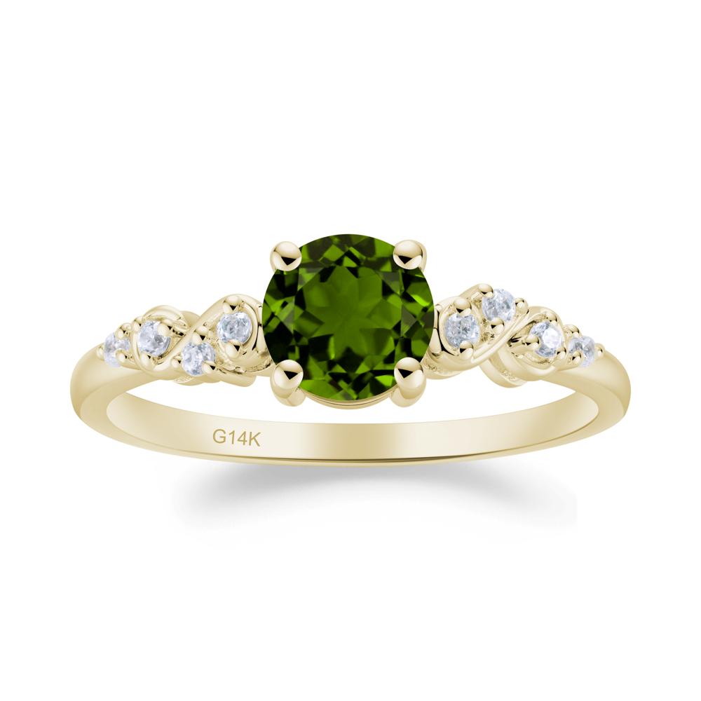 Simple Round Diopside Infinity Ring - LUO Jewelry #metal_14k yellow gold