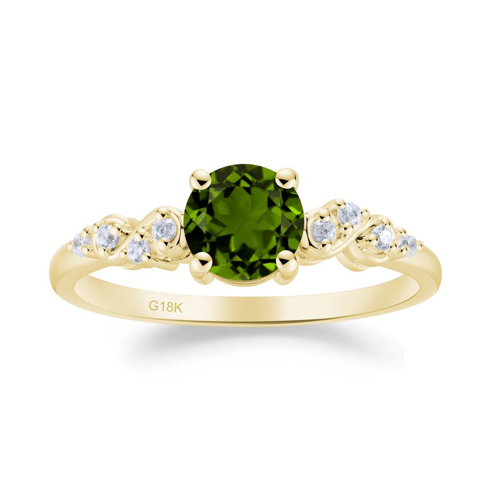Simple Round Diopside Infinity Ring - LUO Jewelry #metal_18k yellow gold