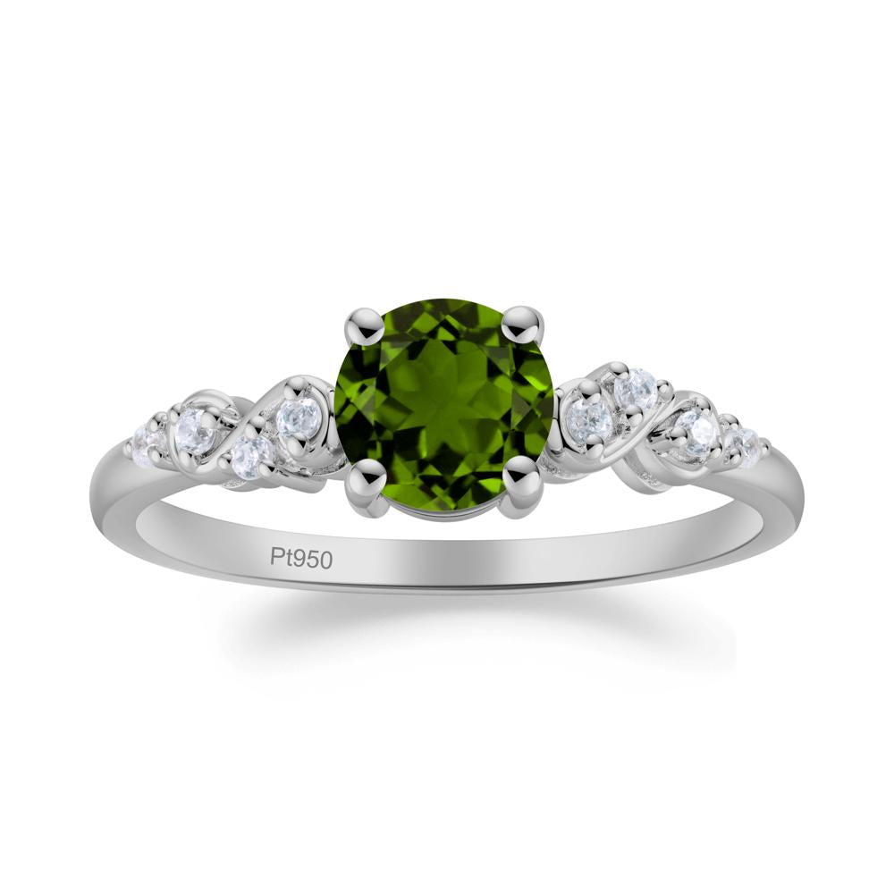 Simple Round Diopside Infinity Ring - LUO Jewelry #metal_platinum