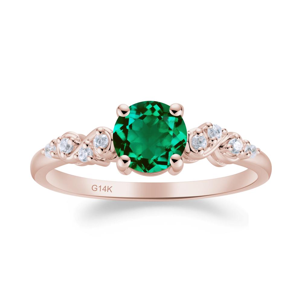 Simple Round Emerald Infinity Ring - LUO Jewelry #metal_14k rose gold