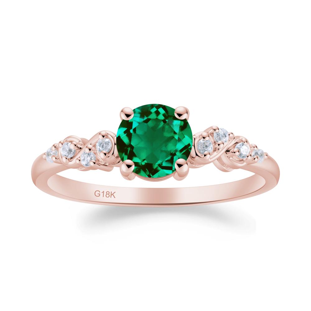 Simple Round Emerald Infinity Ring - LUO Jewelry #metal_18k rose gold