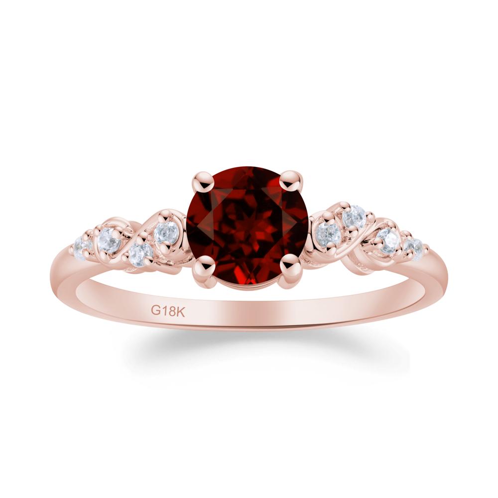 Simple Round Garnet Infinity Ring - LUO Jewelry #metal_18k rose gold