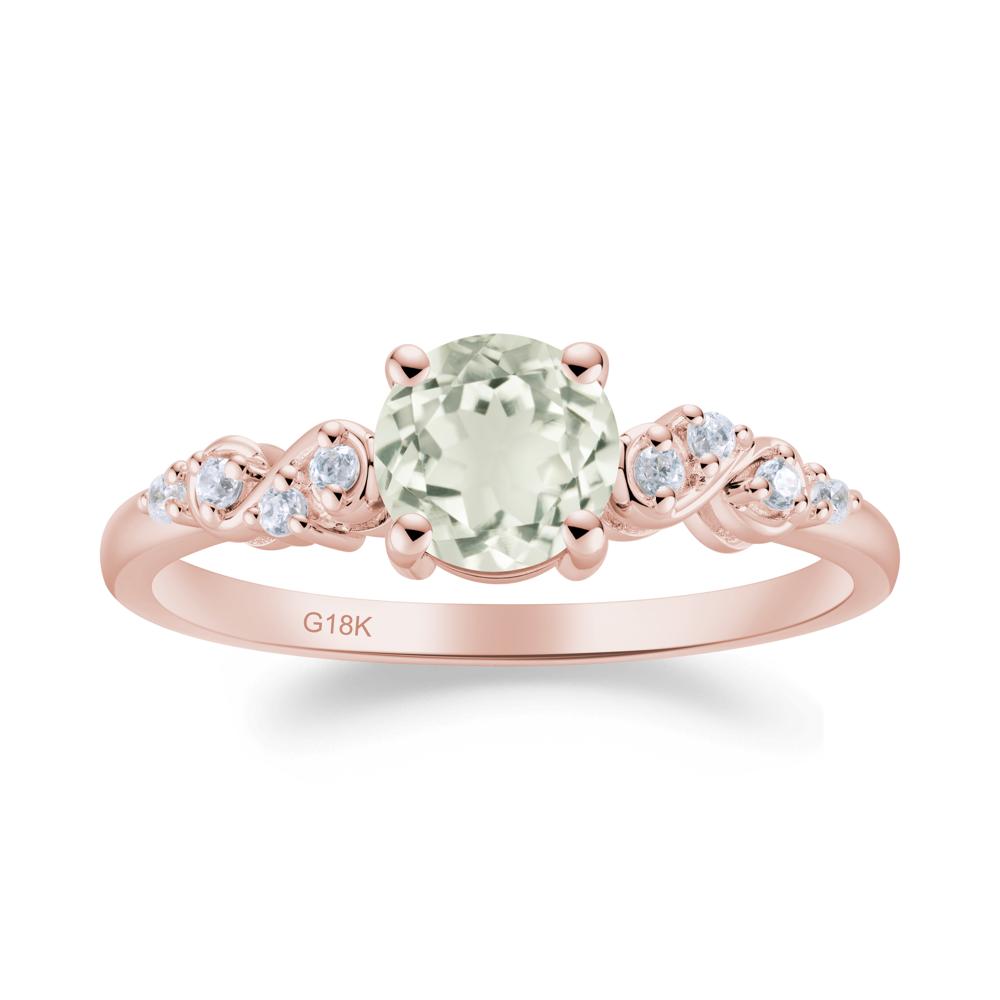 Simple Round Green Amethyst Infinity Ring - LUO Jewelry #metal_18k rose gold