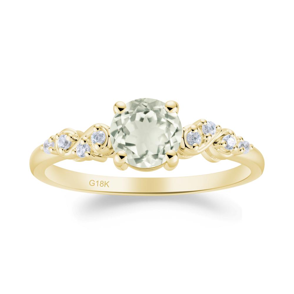 Simple Round Green Amethyst Infinity Ring - LUO Jewelry #metal_18k yellow gold