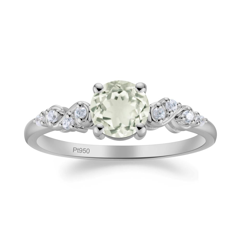 Simple Round Green Amethyst Infinity Ring - LUO Jewelry #metal_platinum