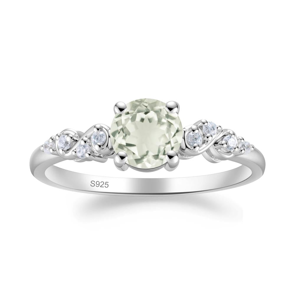 Simple Round Green Amethyst Infinity Ring - LUO Jewelry #metal_sterling silver