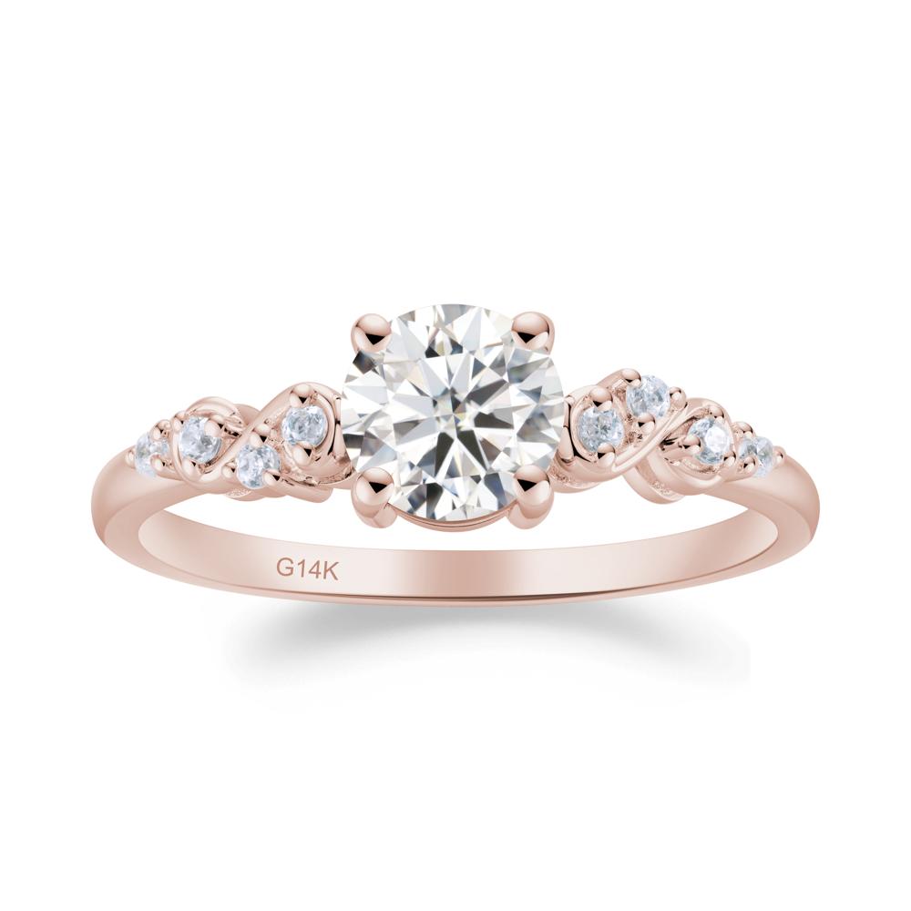 Simple Round Moissanite Infinity Ring - LUO Jewelry #metal_14k rose gold