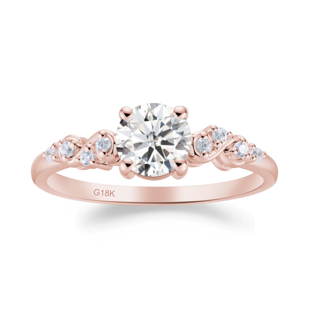 Simple Round Moissanite Infinity Ring - LUO Jewelry #metal_18k rose gold