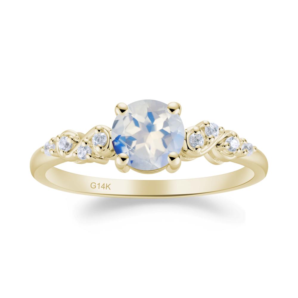 Simple Round Moonstone Infinity Ring - LUO Jewelry #metal_14k yellow gold
