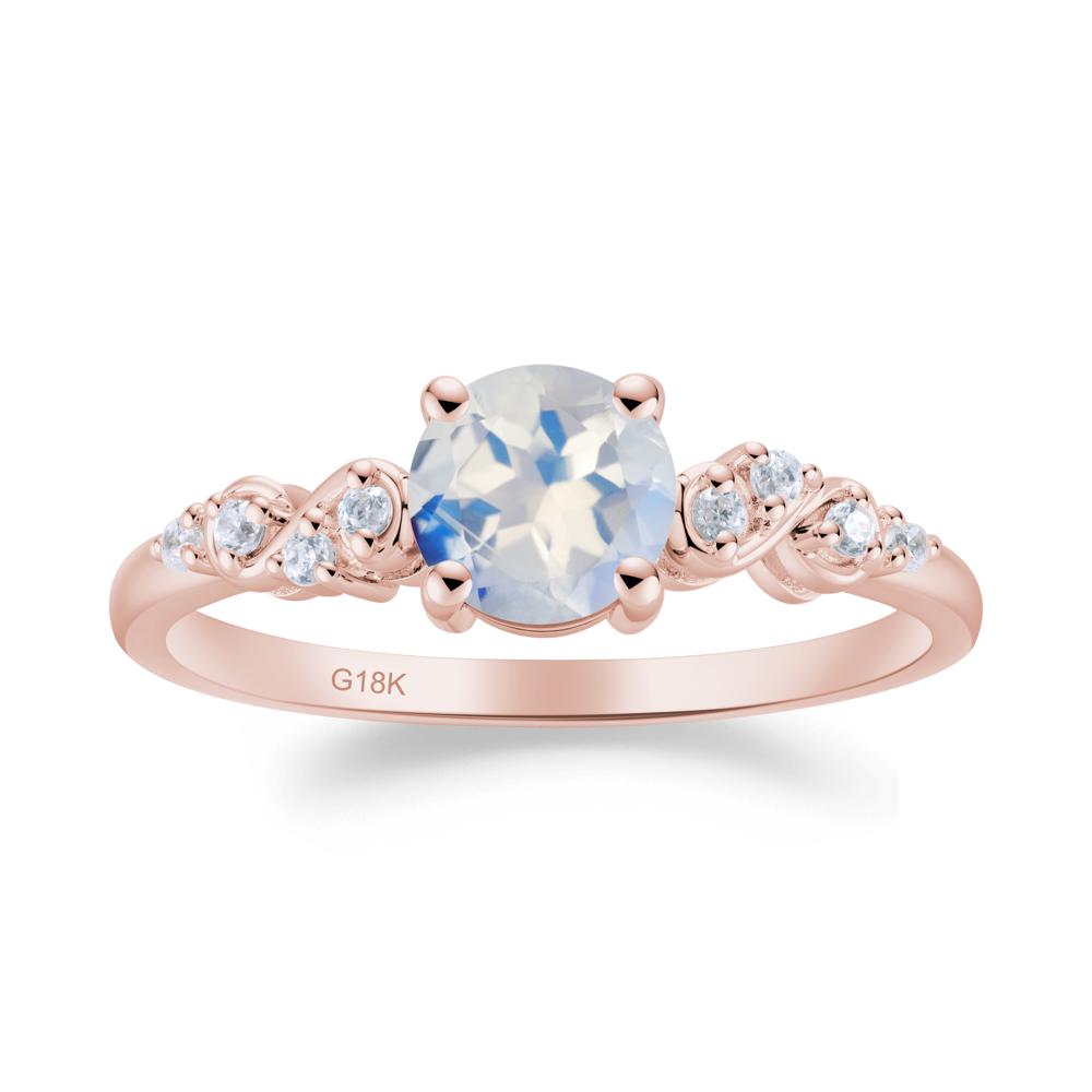 Simple Round Moonstone Infinity Ring - LUO Jewelry #metal_18k rose gold