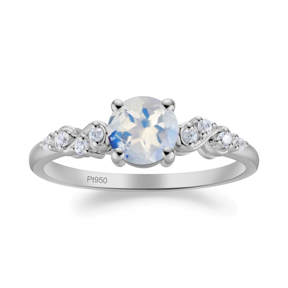 Simple Round Moonstone Infinity Ring - LUO Jewelry #metal_platinum
