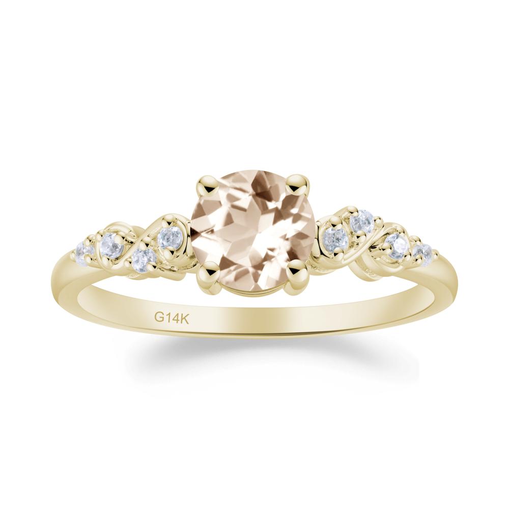 Simple Round Morganite Infinity Ring - LUO Jewelry #metal_14k yellow gold