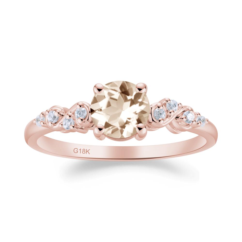 Simple Round Morganite Infinity Ring - LUO Jewelry #metal_18k rose gold