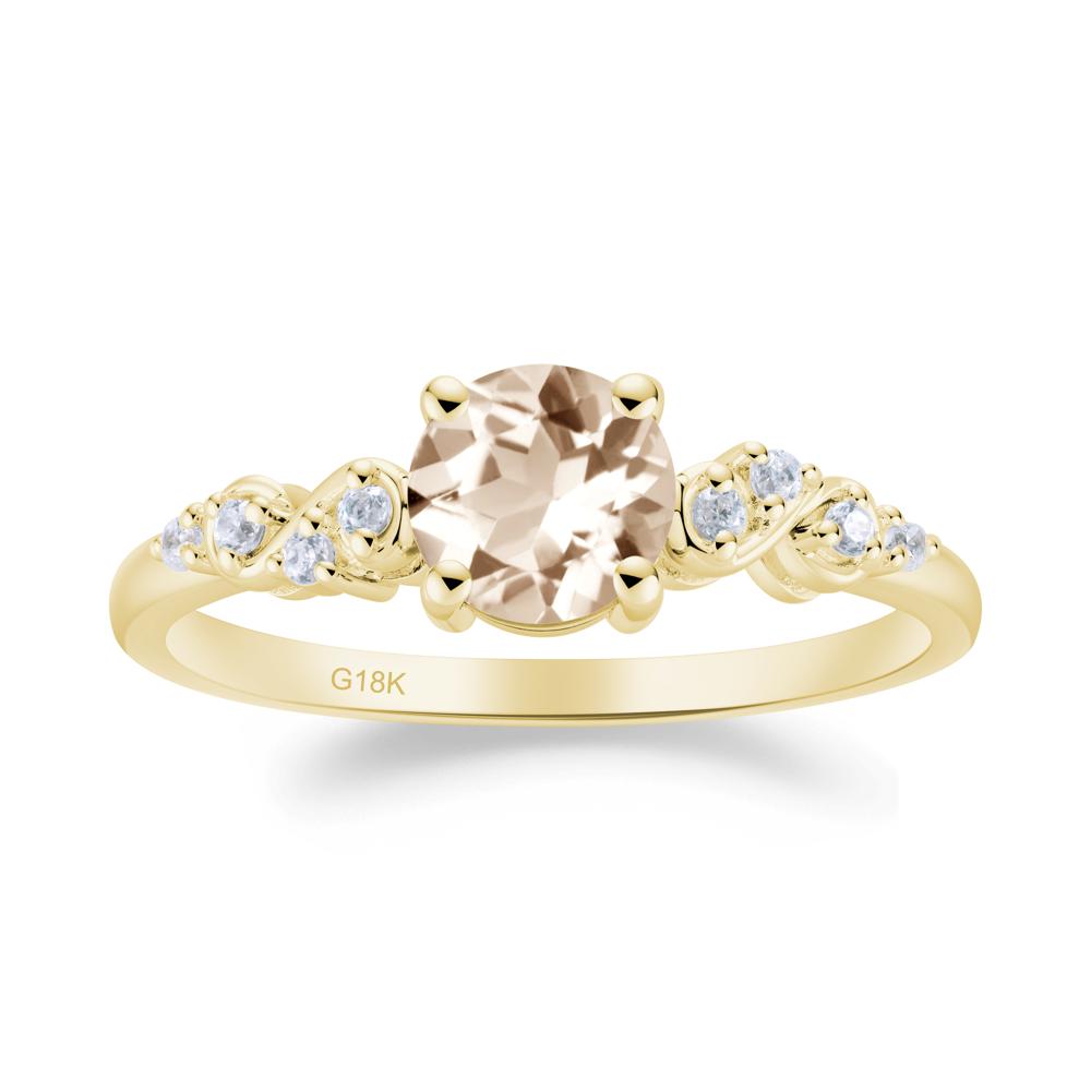 Simple Round Morganite Infinity Ring - LUO Jewelry #metal_18k yellow gold