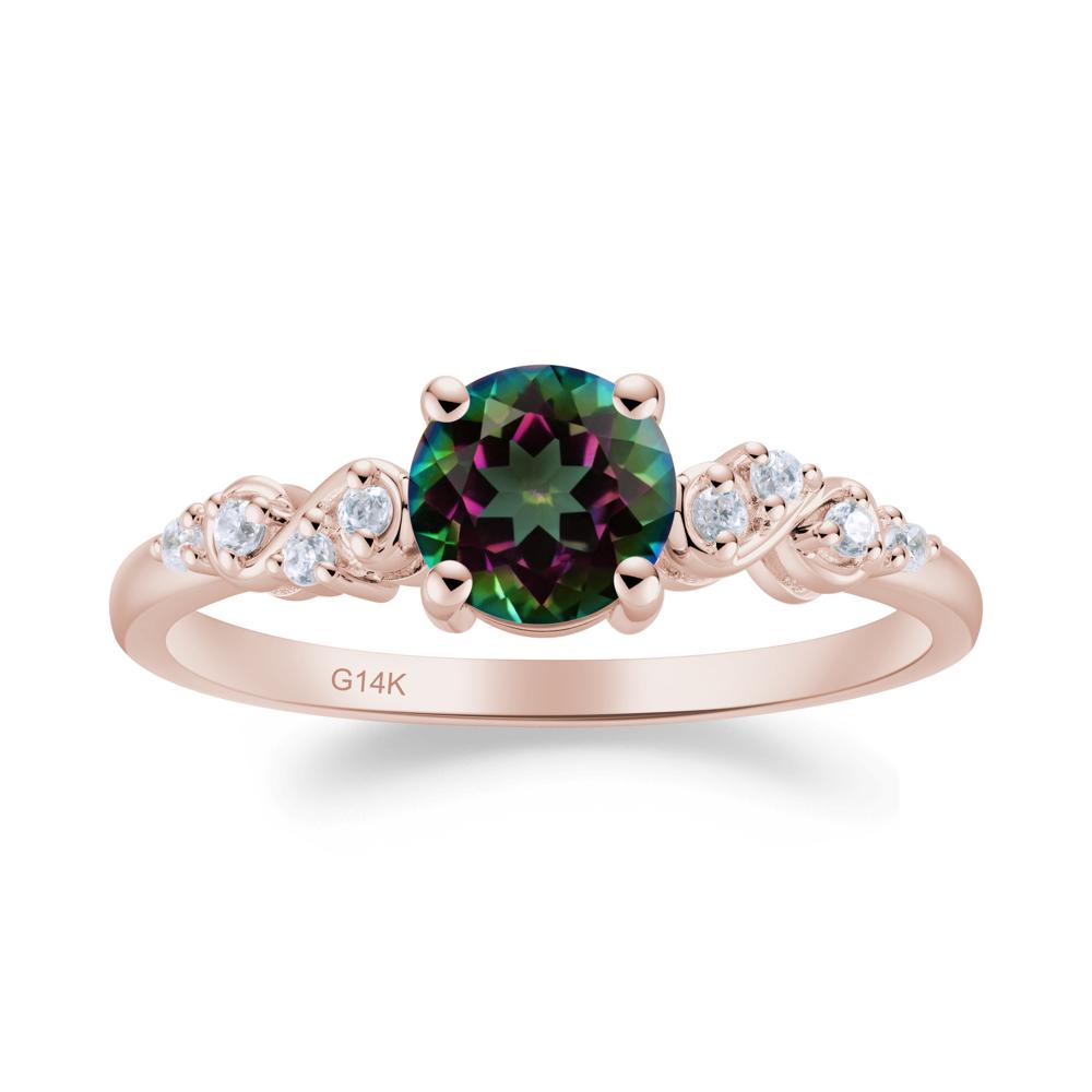 Simple Round Mystic Topaz Infinity Ring - LUO Jewelry #metal_14k rose gold