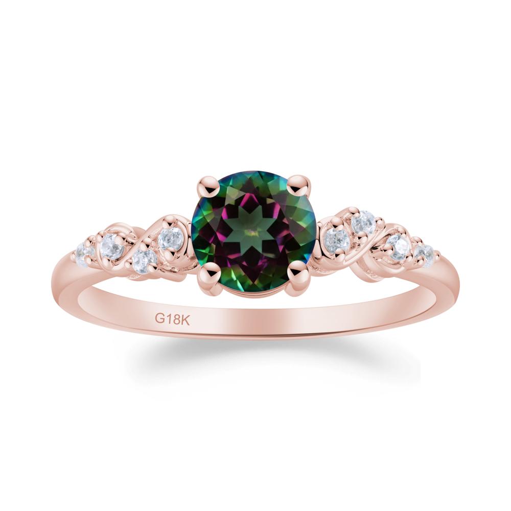 Simple Round Mystic Topaz Infinity Ring - LUO Jewelry #metal_18k rose gold