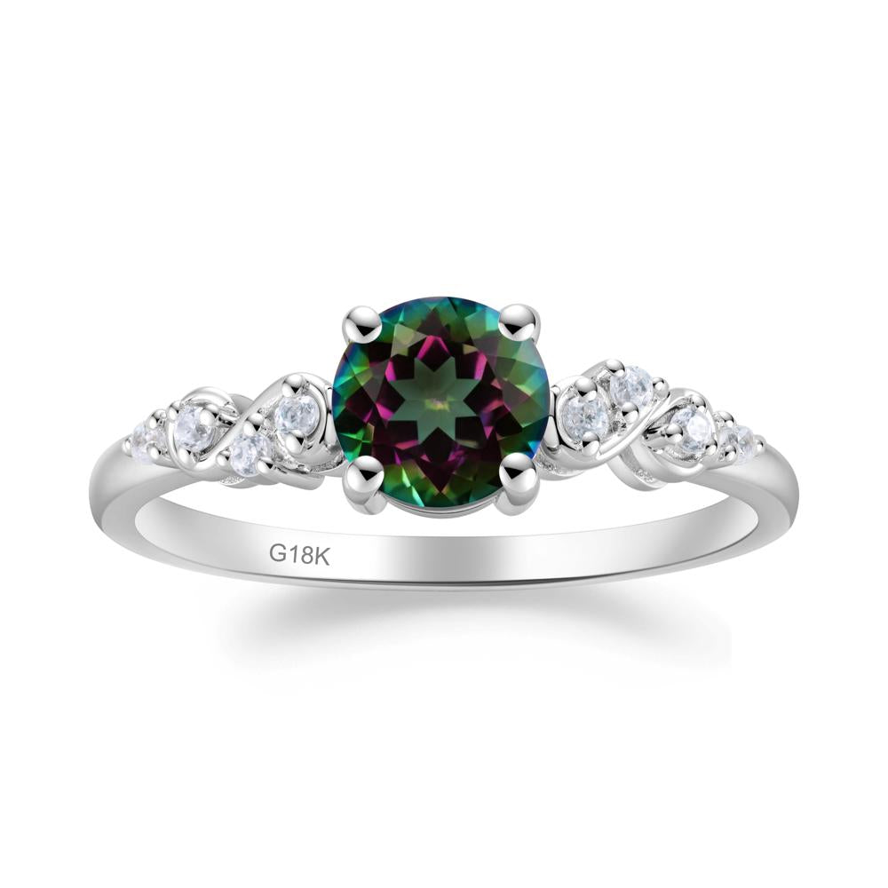 Simple Round Mystic Topaz Infinity Ring - LUO Jewelry #metal_18k white gold
