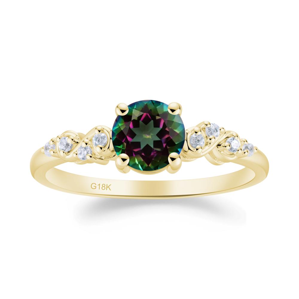 Simple Round Mystic Topaz Infinity Ring - LUO Jewelry #metal_18k yellow gold