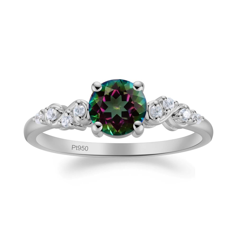 Simple Round Mystic Topaz Infinity Ring - LUO Jewelry #metal_platinum
