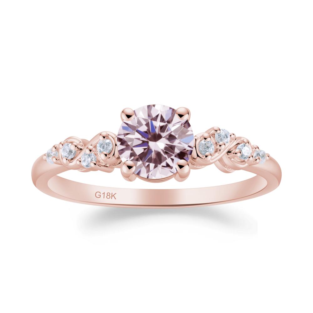 Simple Round Pink Cubic Zirconia Infinity Ring - LUO Jewelry #metal_18k rose gold