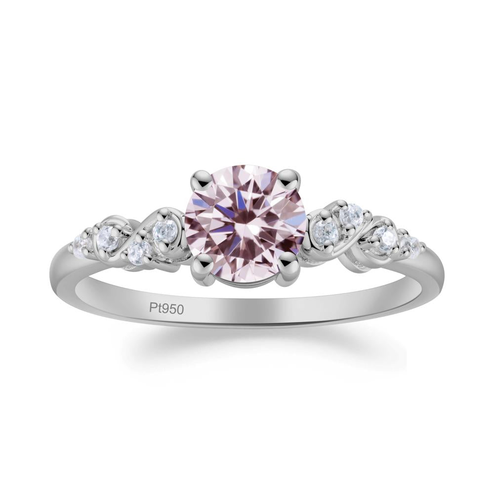 Simple Round Pink Cubic Zirconia Infinity Ring - LUO Jewelry #metal_platinum