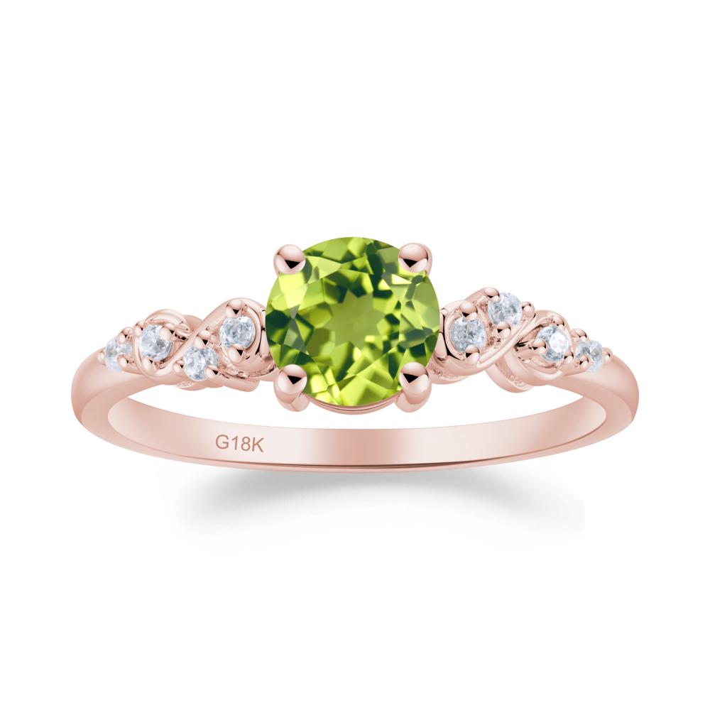 Simple Round Peridot Infinity Ring - LUO Jewelry #metal_18k rose gold