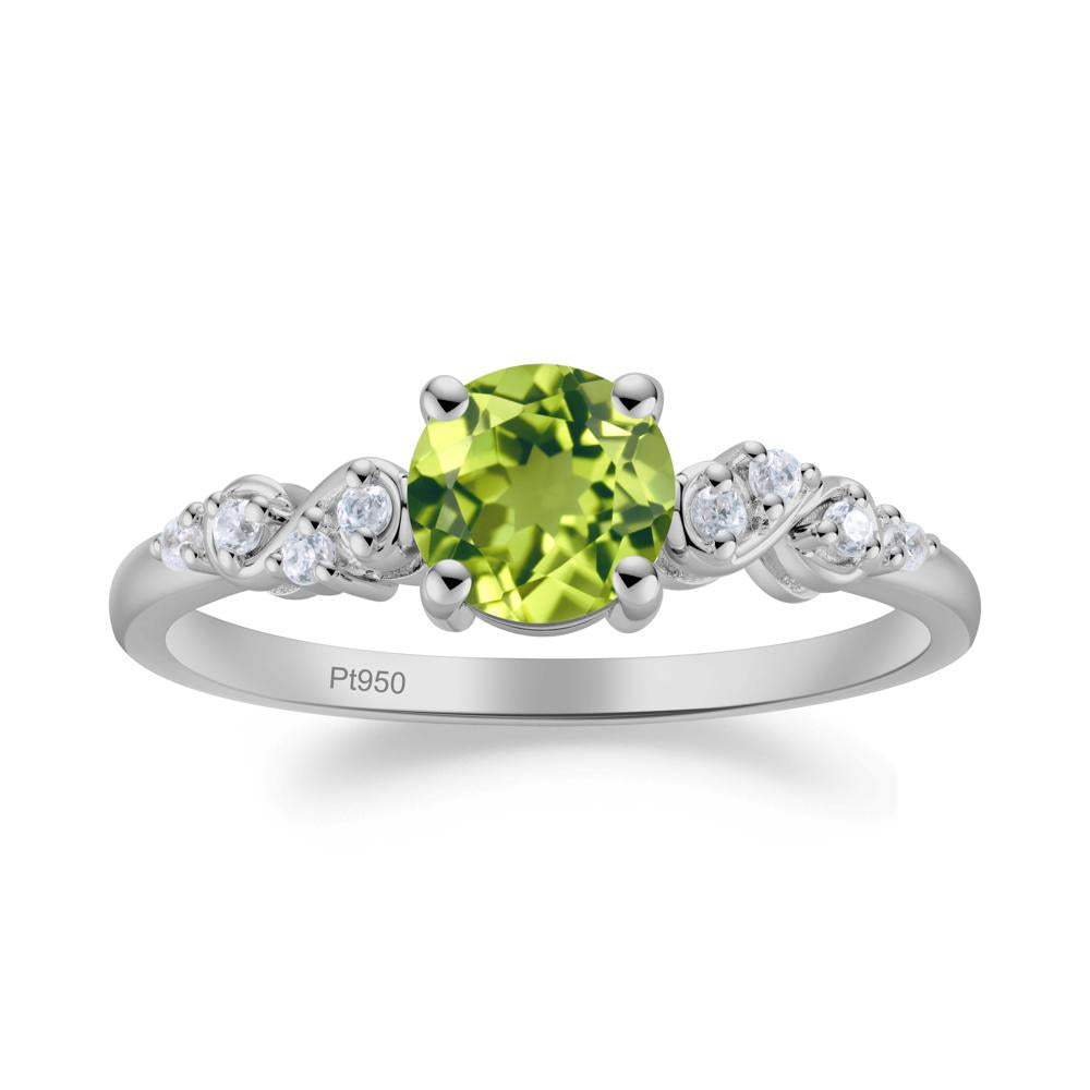 Simple Round Peridot Infinity Ring - LUO Jewelry #metal_platinum