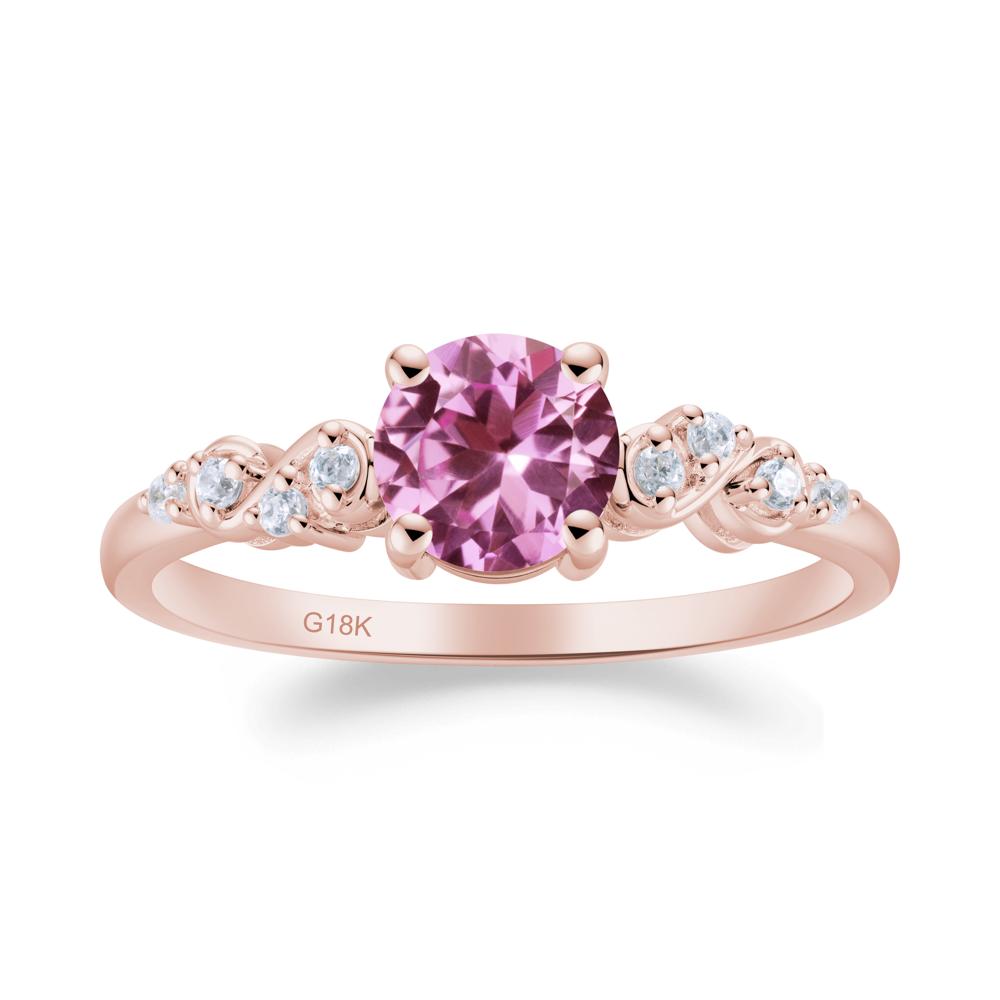 Simple Round Pink Sapphire Infinity Ring - LUO Jewelry #metal_18k rose gold