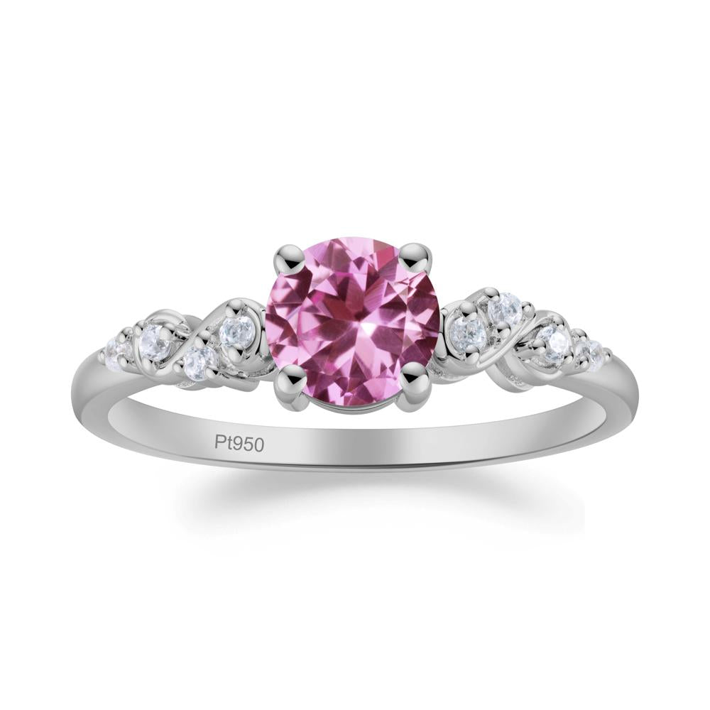 Simple Round Pink Sapphire Infinity Ring - LUO Jewelry #metal_platinum