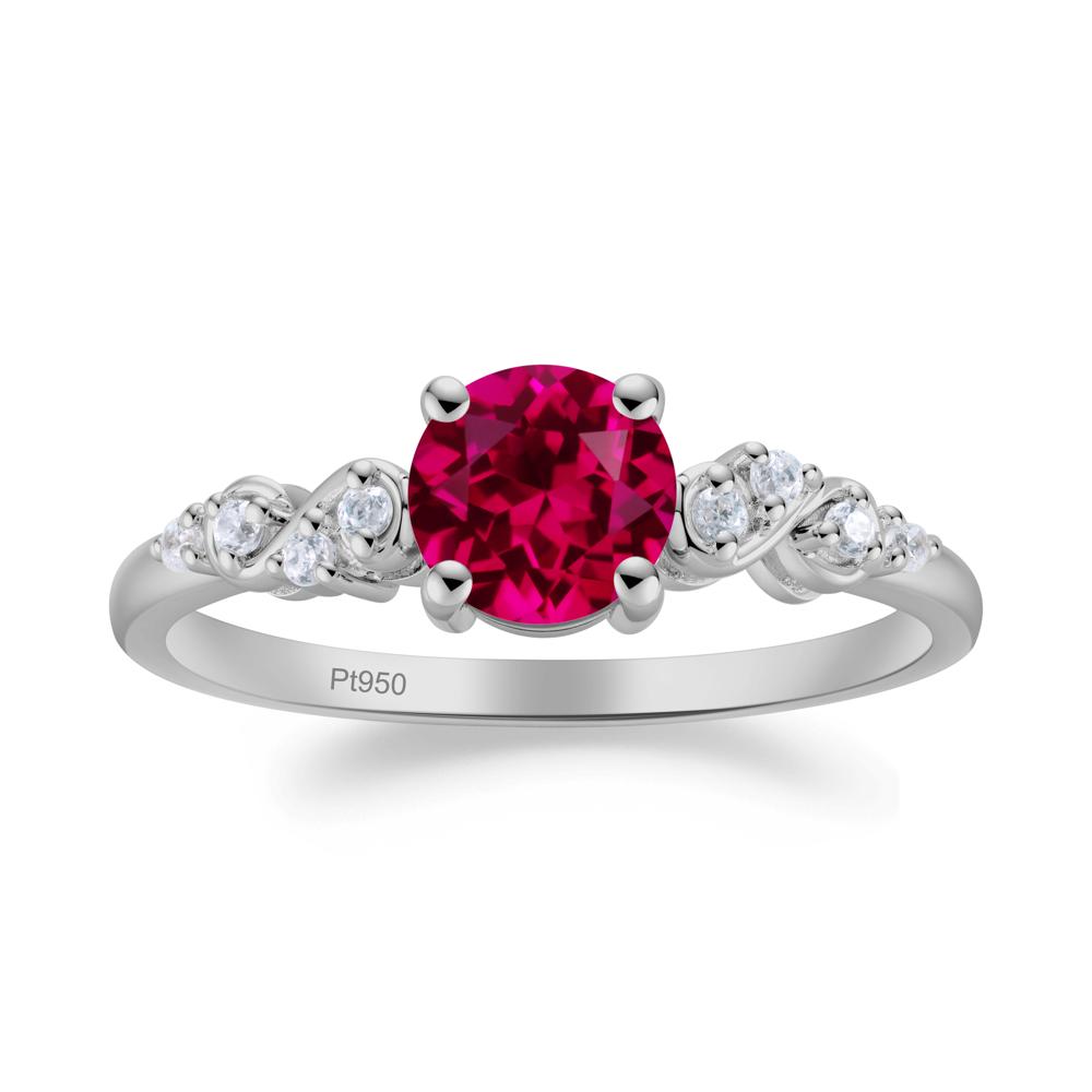 Simple Round Ruby Infinity Ring - LUO Jewelry #metal_platinum