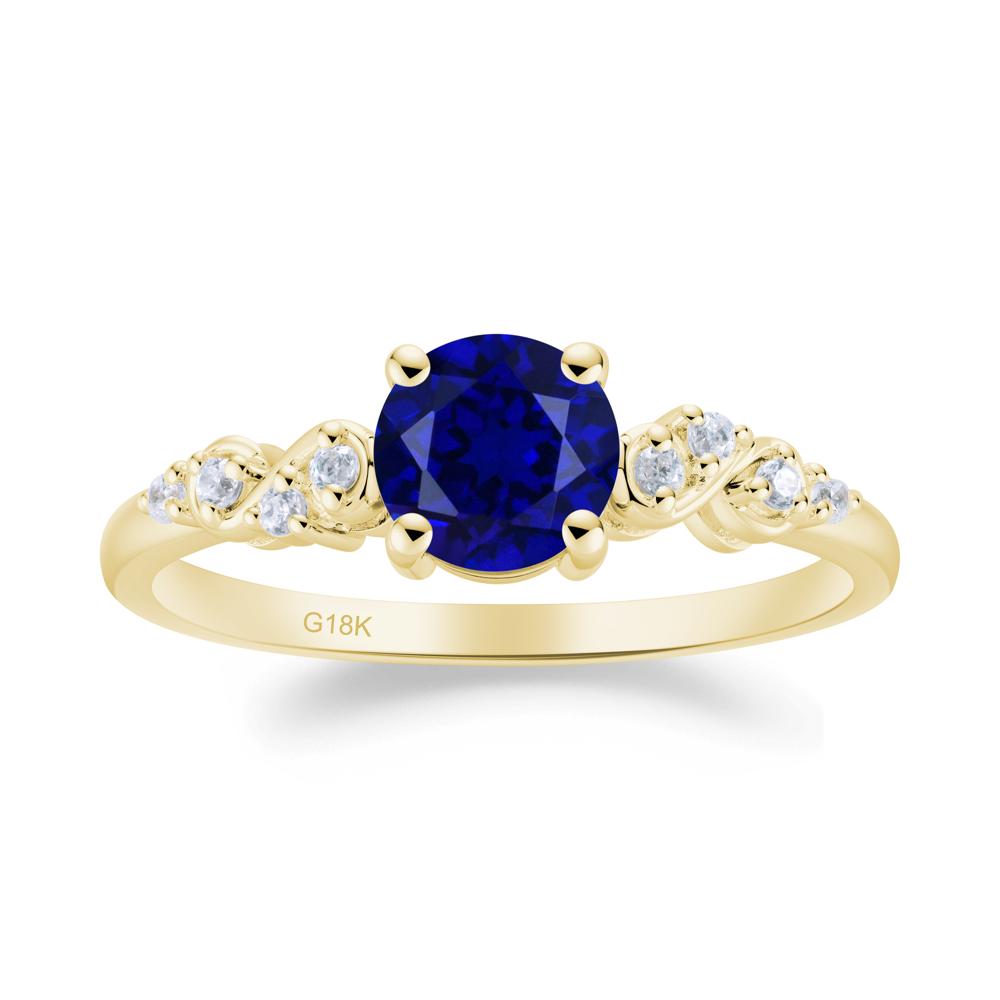 Simple Round Sapphire Infinity Ring - LUO Jewelry #metal_18k yellow gold