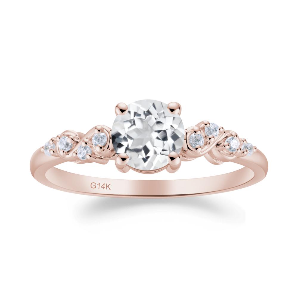 Simple Round White Topaz Infinity Ring - LUO Jewelry #metal_14k rose gold