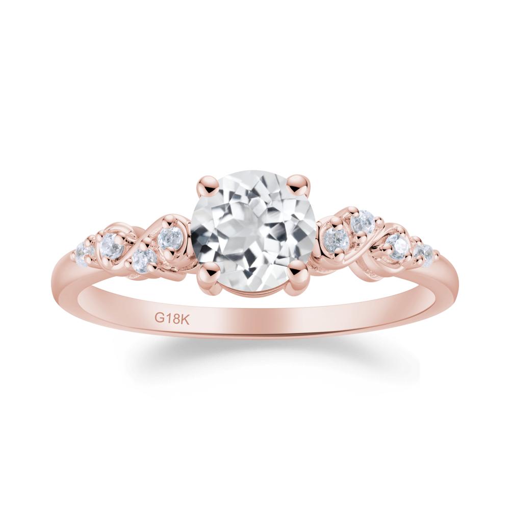 Simple Round White Topaz Infinity Ring - LUO Jewelry #metal_18k rose gold