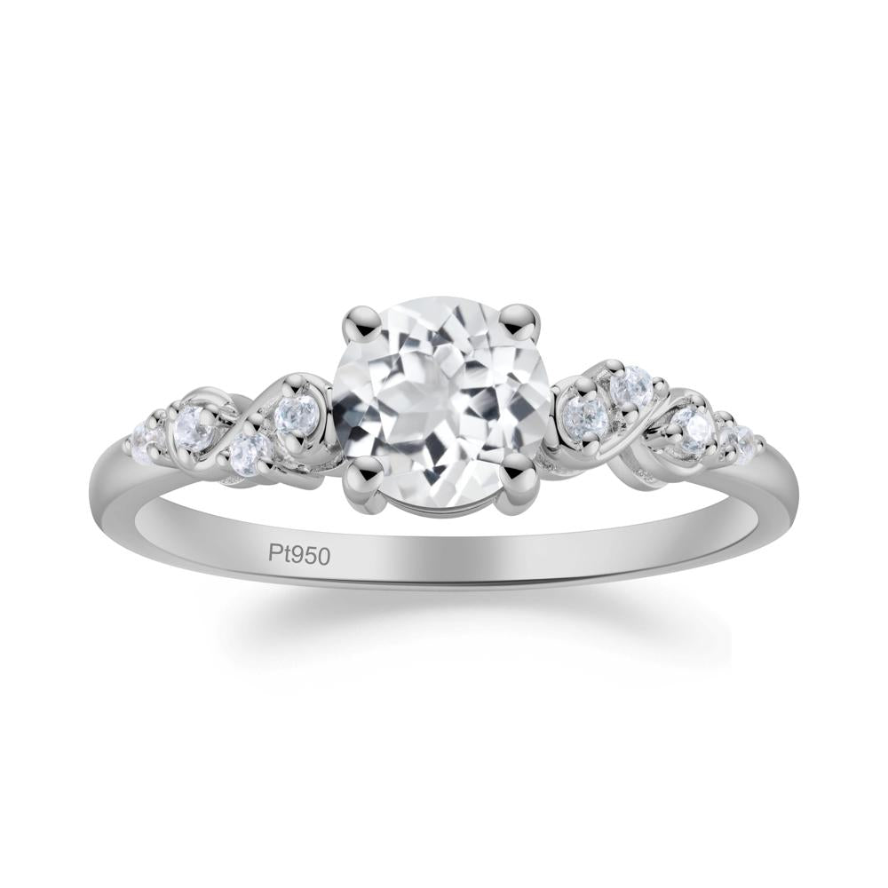 Simple Round White Topaz Infinity Ring - LUO Jewelry #metal_platinum
