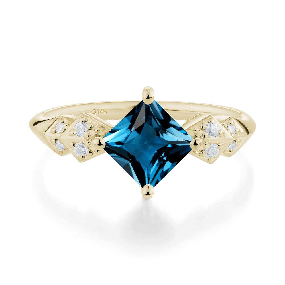 Square London Blue Topaz Engagement Ring - LUO Jewelry #metal_14k yellow gold