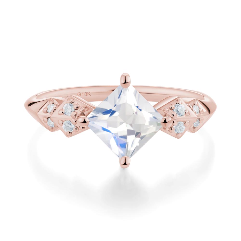 Square Moonstone Engagement Ring - LUO Jewelry #metal_18k rose gold