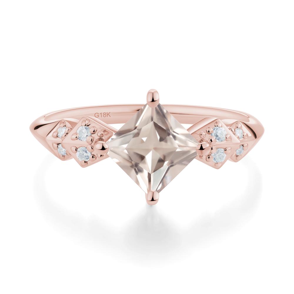 Square Morganite Engagement Ring - LUO Jewelry #metal_18k rose gold