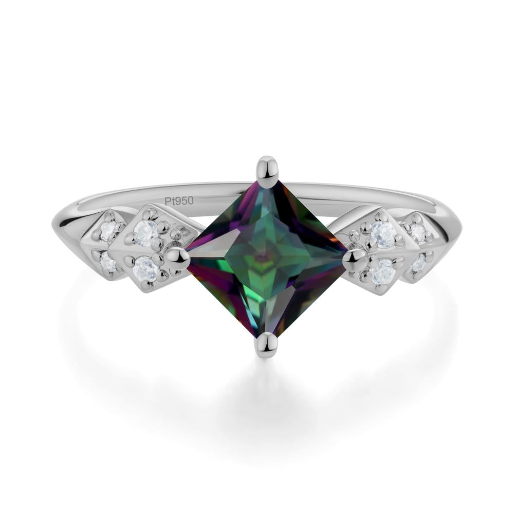 Square Mystic Topaz Engagement Ring - LUO Jewelry #metal_platinum