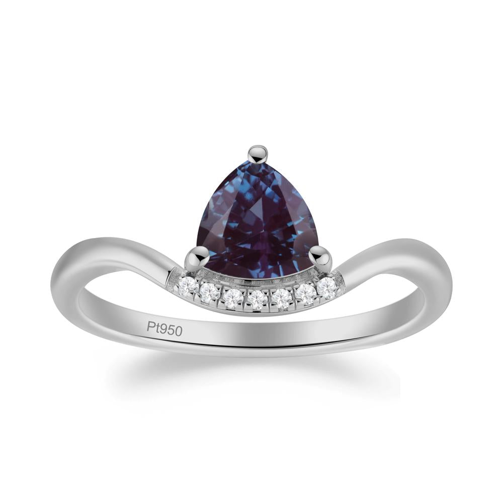 Unique Trilliant Cut Alexandrite Ring - LUO Jewelry #metal_platinum