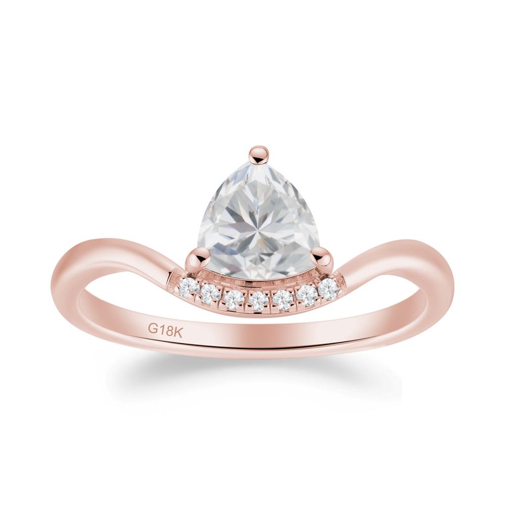 Unique Trilliant Cut Cubic Zirconia Ring - LUO Jewelry #metal_18k rose gold