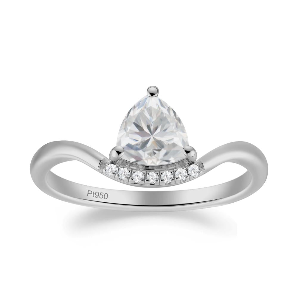 Unique Trilliant Cut Cubic Zirconia Ring - LUO Jewelry #metal_platinum