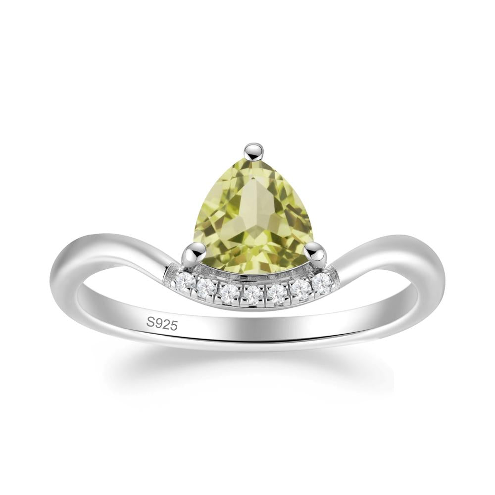 Unique Trilliant Cut Lemon Quartz Ring - LUO Jewelry #metal_sterling silver