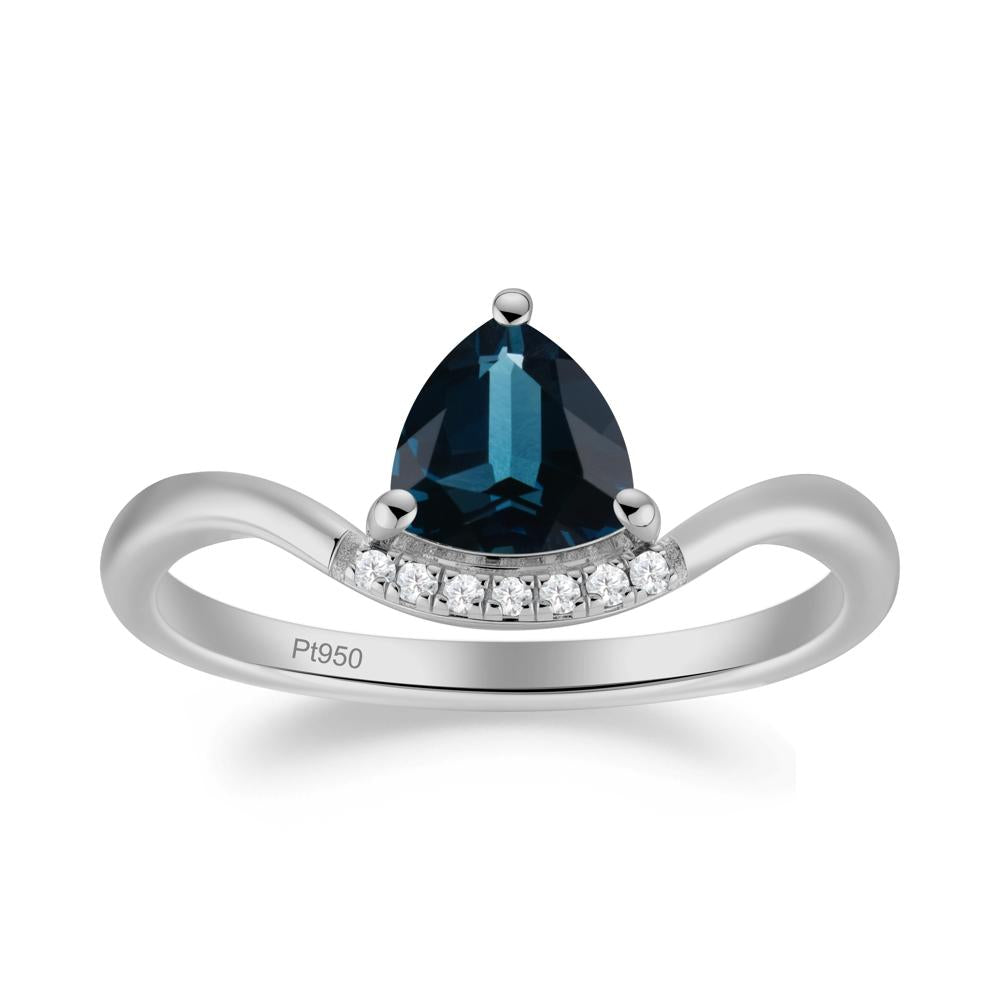 Unique Trilliant Cut London Blue Topaz Ring - LUO Jewelry #metal_platinum