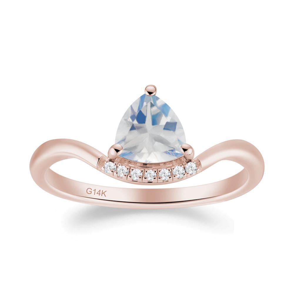 Unique Trilliant Cut Moonstone Ring - LUO Jewelry #metal_14k rose gold