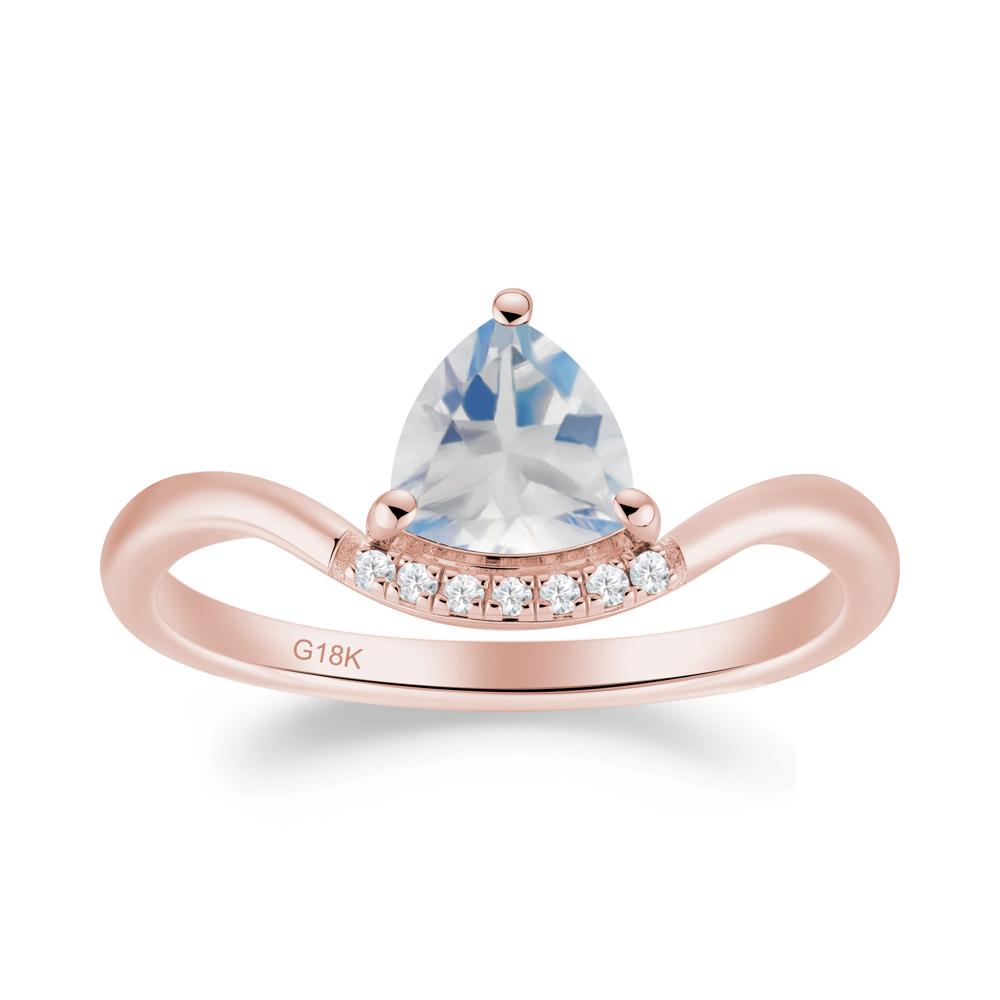 Unique Trilliant Cut Moonstone Ring - LUO Jewelry #metal_18k rose gold