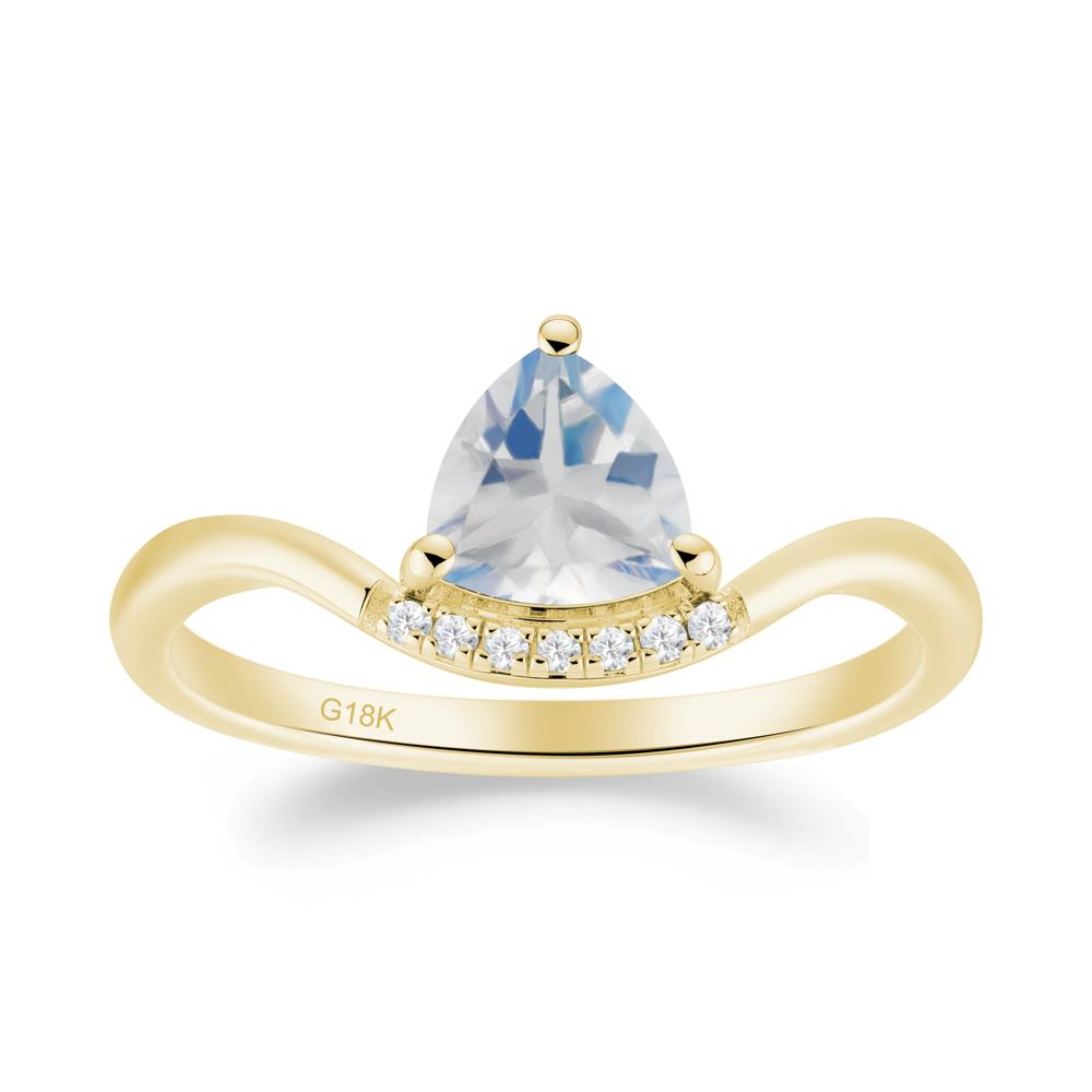 Unique Trilliant Cut Moonstone Ring - LUO Jewelry #metal_18k yellow gold
